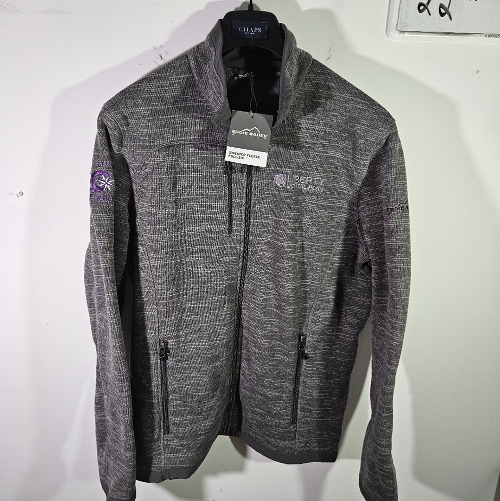 NWT Eddie Bauer Grey Full Zip Fleece Jacket!